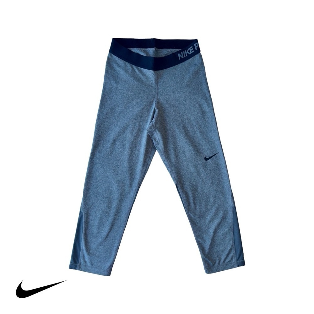 NIKE PRO DRI-FIT COMPRESSION MID-RISE 7/8 LEGGINGS WOMEN’S SIZE S HEATHER GREY